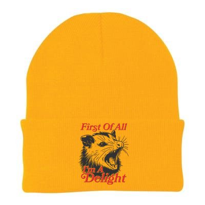 Funny Opossum First Of All Im A Delight Knit Cap Winter Beanie