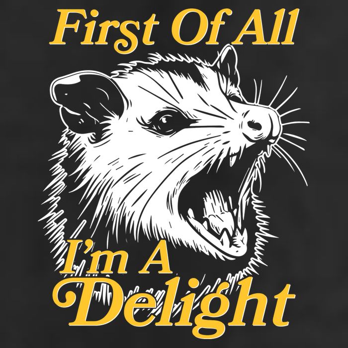 Funny Opossum First Of All Im A Delight Garment-Dyed Fleece Hoodie