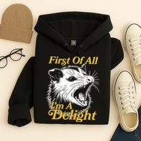 Funny Opossum First Of All Im A Delight Hoodie