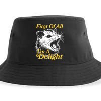 Funny Opossum First Of All Im A Delight Sustainable Bucket Hat