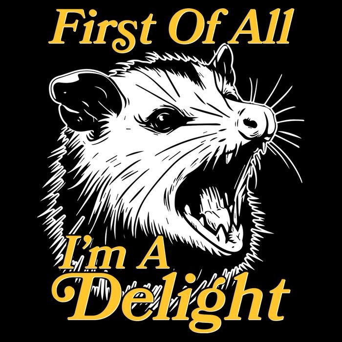 Funny Opossum First Of All Im A Delight Drawstring Bag