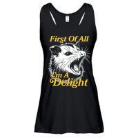 Funny Opossum First Of All Im A Delight Ladies Essential Flowy Tank