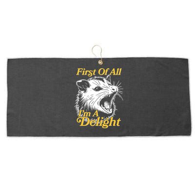 Funny Opossum First Of All Im A Delight Large Microfiber Waffle Golf Towel