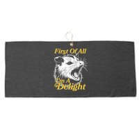 Funny Opossum First Of All Im A Delight Large Microfiber Waffle Golf Towel