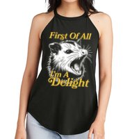 Funny Opossum First Of All Im A Delight Women's Perfect Tri Rocker Tank