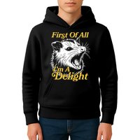 Funny Opossum First Of All Im A Delight Kids Hoodie
