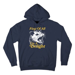 Funny Opossum First Of All Im A Delight Hoodie