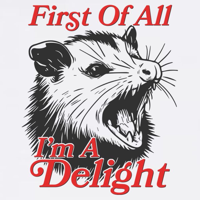 Funny Opossum First Of All Im A Delight Garment-Dyed Sweatshirt