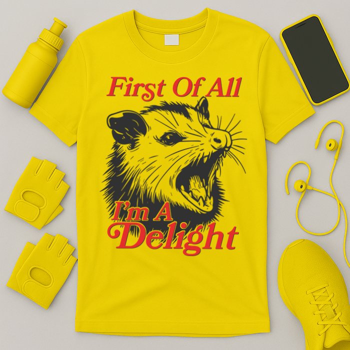 Funny Opossum First Of All Im A Delight T-Shirt