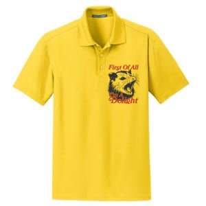 Funny Opossum First Of All Im A Delight Dry Zone Grid Polo