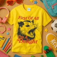 Funny Opossum First Of All Im A Delight Kids T-Shirt
