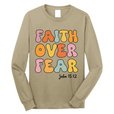 Faith Over Fear Christianshirt Jesus Cute Teen Girl Gift Long Sleeve Shirt