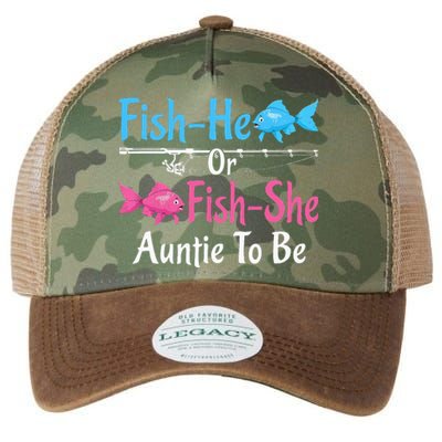 Fishhe Or Fishshe Auntie To Be Gender Reveal Baby Shower Legacy Tie Dye Trucker Hat