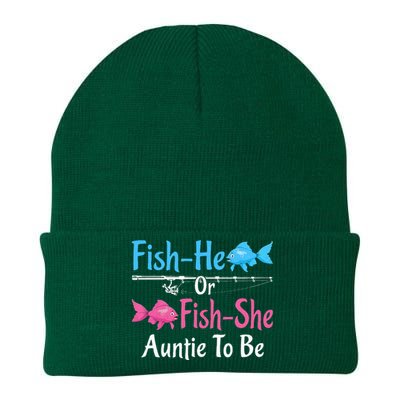 Fishhe Or Fishshe Auntie To Be Gender Reveal Baby Shower Knit Cap Winter Beanie