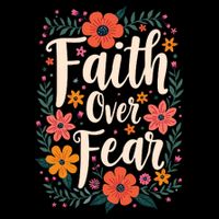 Faith Over Fear Vintage Floral Flowers Button