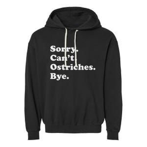 Funny Ostrich Garment-Dyed Fleece Hoodie