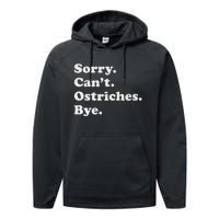 Funny Ostrich Performance Fleece Hoodie