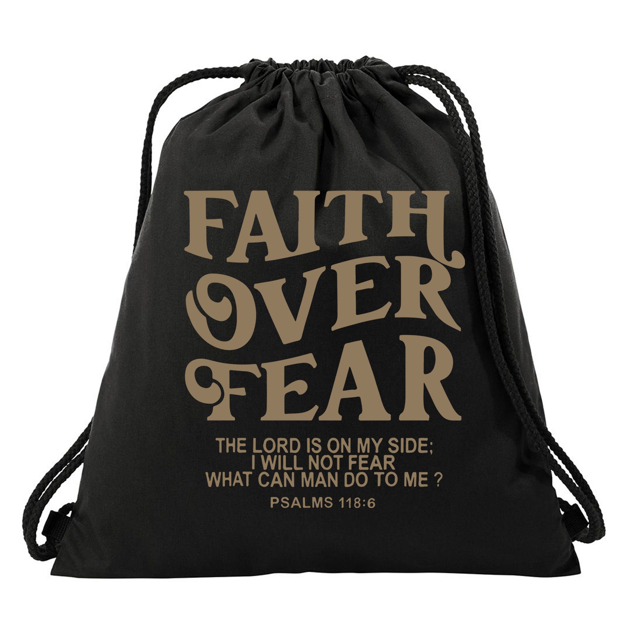 Faith Over Fear Christian Jesus Drawstring Bag