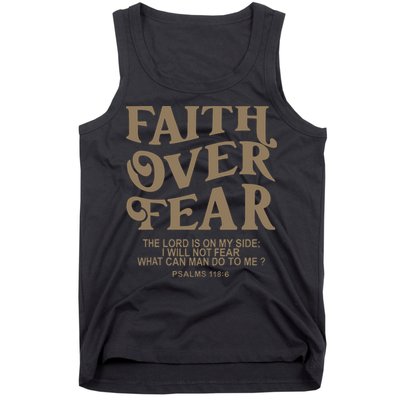 Faith Over Fear Christian Jesus Tank Top