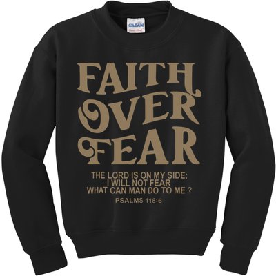 Faith Over Fear Christian Jesus Kids Sweatshirt