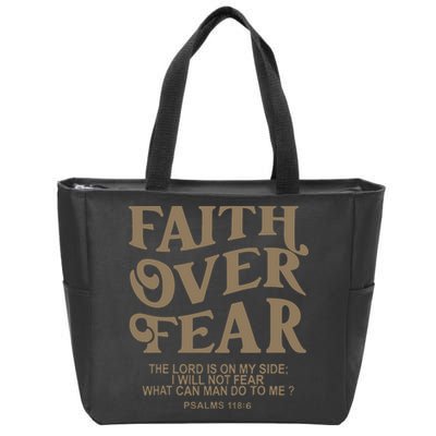 Faith Over Fear Christian Jesus Zip Tote Bag
