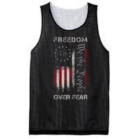 Freedom Over Fear Vintage Us American Flag 1776 Mesh Reversible Basketball Jersey Tank