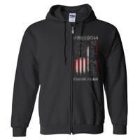 Freedom Over Fear Vintage Us American Flag 1776 Full Zip Hoodie