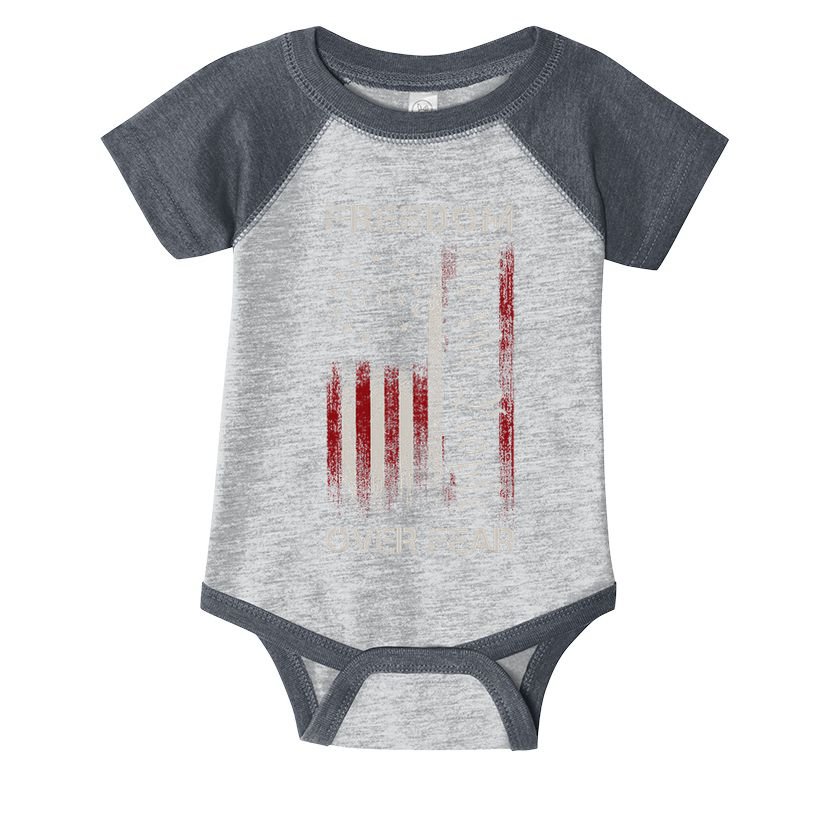 Freedom Over Fear Vintage Us American Flag 1776 Infant Baby Jersey Bodysuit