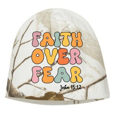 Faith Over Fear Christian Jesus Cute Teen Girl Kati - Camo Knit Beanie