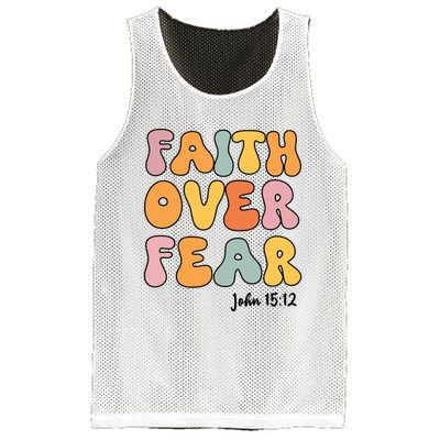 Faith Over Fear Christian Jesus Cute Teen Girl Mesh Reversible Basketball Jersey Tank