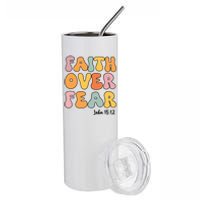 Faith Over Fear Christian Jesus Cute Teen Girl Stainless Steel Tumbler