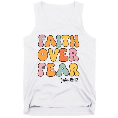 Faith Over Fear Christian Jesus Cute Teen Girl Tank Top