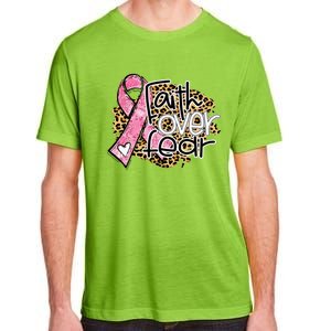 Faith Over Fear Pink Ribbon Leopard Breast Cancer Awareness Cute Gift Adult ChromaSoft Performance T-Shirt