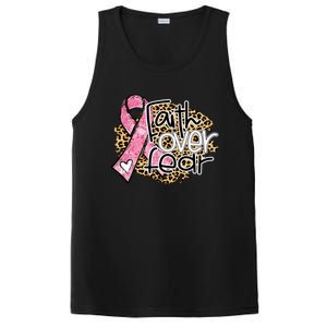 Faith Over Fear Pink Ribbon Leopard Breast Cancer Awareness Cute Gift PosiCharge Competitor Tank