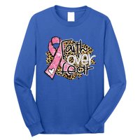 Faith Over Fear Pink Ribbon Leopard Breast Cancer Awareness Cute Gift Long Sleeve Shirt