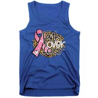 Faith Over Fear Pink Ribbon Leopard Breast Cancer Awareness Cute Gift Tank Top