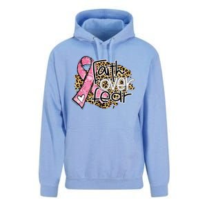 Faith Over Fear Pink Ribbon Leopard Breast Cancer Awareness Cute Gift Unisex Surf Hoodie