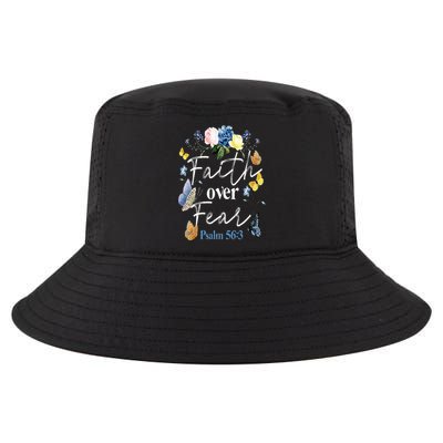 Faith Over Fear Flower Butterfly Christian Bible Verse Cool Comfort Performance Bucket Hat
