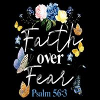 Faith Over Fear Flower Butterfly Christian Bible Verse 16 in Basic Backpack