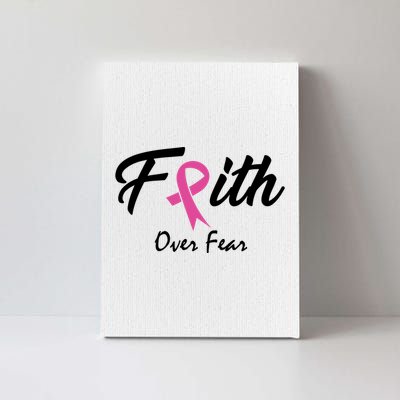 Faith Over Fear Breast Cancer Ribbon Canvas