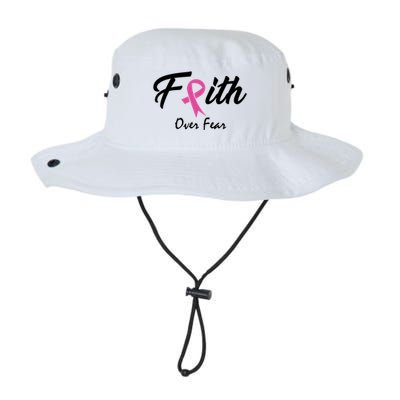 Faith Over Fear Breast Cancer Ribbon Bucket Hat