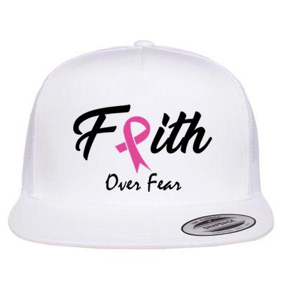 Faith Over Fear Breast Cancer Ribbon Flatbill Hat