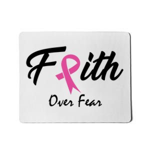 Faith Over Fear Breast Cancer Ribbon Mousepad