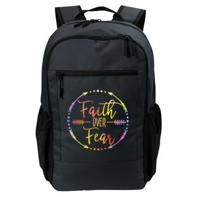 Faith Over Fear Arrow Cute Lettering Inspirational Christian Daily Commute Backpack