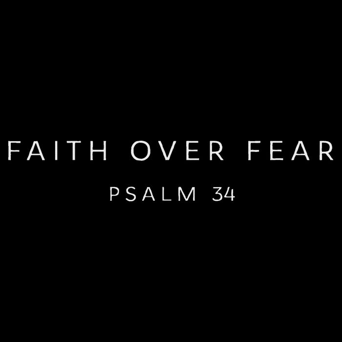 Faith Over Fear Psalm 34 Christian Minimal Bible Verse Cooling Performance Crew T-Shirt