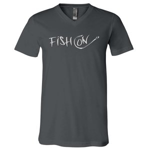 Fish On Fish Hook V-Neck T-Shirt