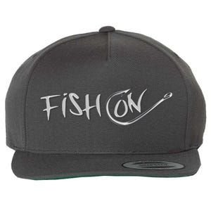 Fish On Fish Hook Wool Snapback Cap