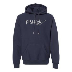 Fish On Fish Hook Premium Hoodie