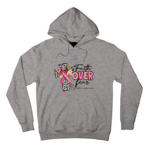 Faith Over Fear Breast Cancer Awareness Christian Religious Tall Hoodie