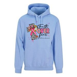 Faith Over Fear Breast Cancer Awareness Christian Religious Unisex Surf Hoodie